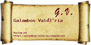 Galambos Valéria névjegykártya